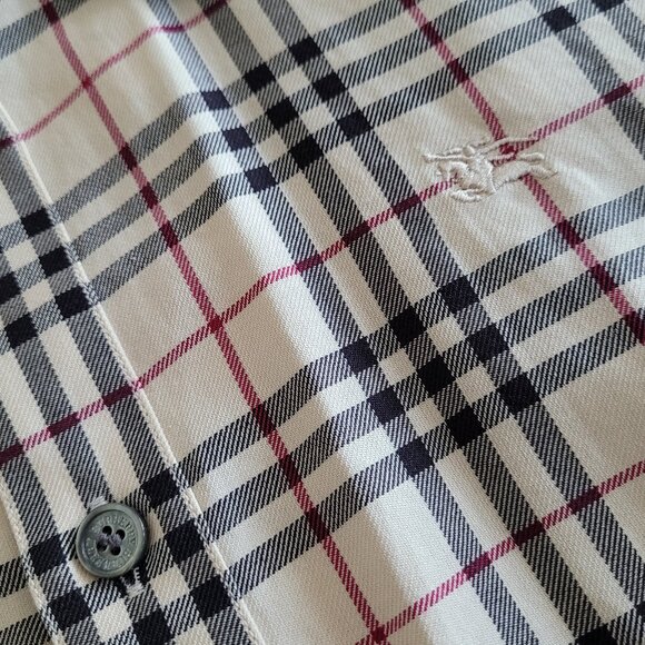 NWOT Burberry London Nova Check Fitted 3/4 Sleeve Button Up Shirt Size S - Picture 6 of 10